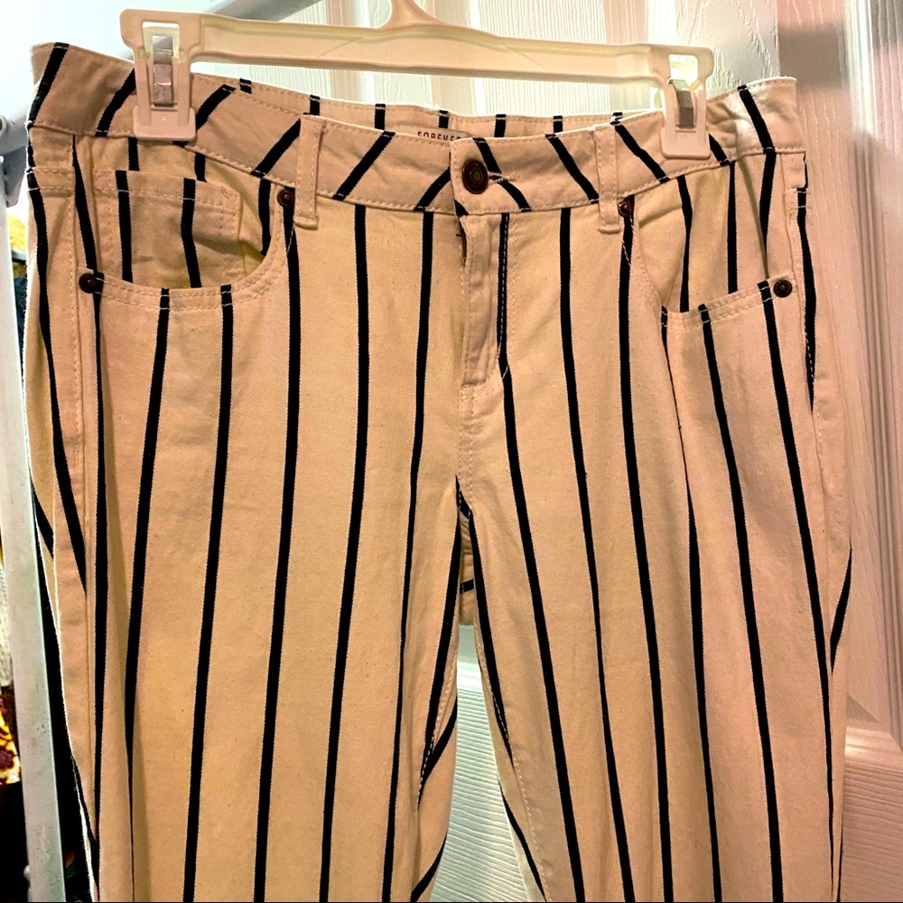 Striped Skinny Jeans Premium Denim